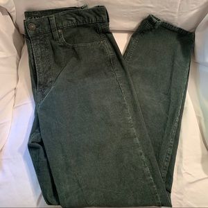 Green corduroy mom jeans